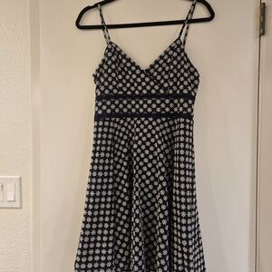 Navy and White Floral Dress